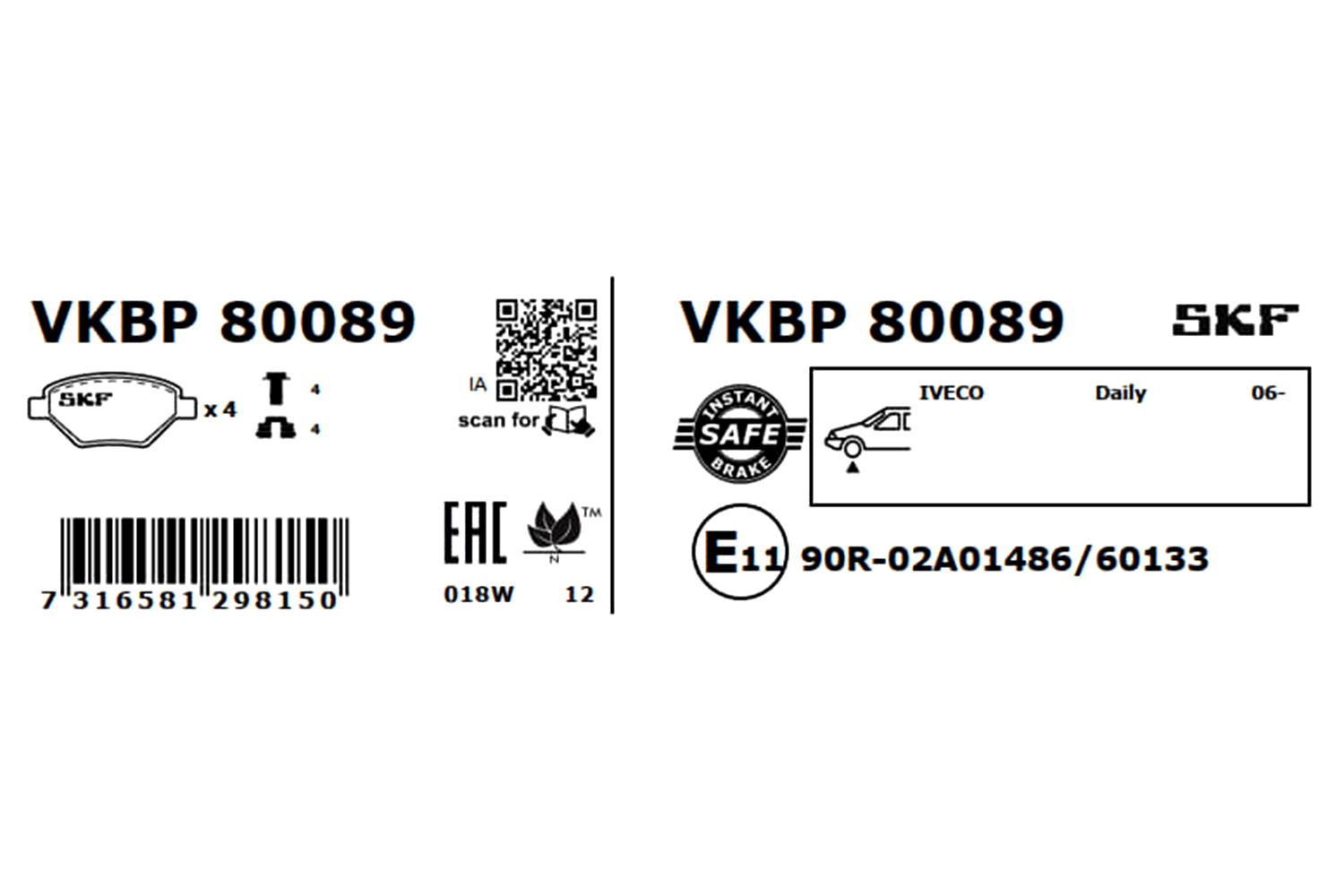 SKF VKBP 80089 set placute...